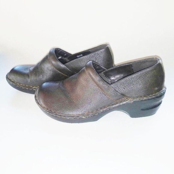Brown classic leather clog - Picture 1 of 5